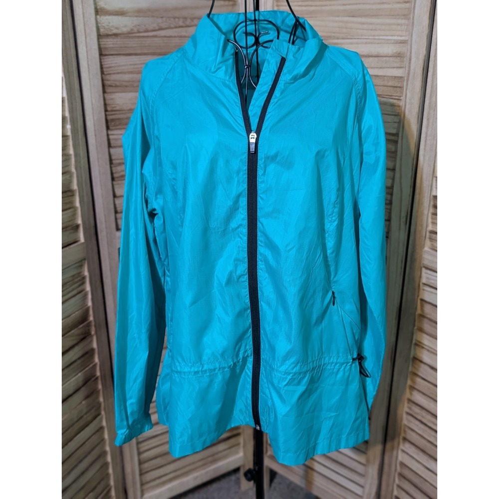 Exertek Jacket Woman's Size XL Petite Teal Full Zip Lightweight